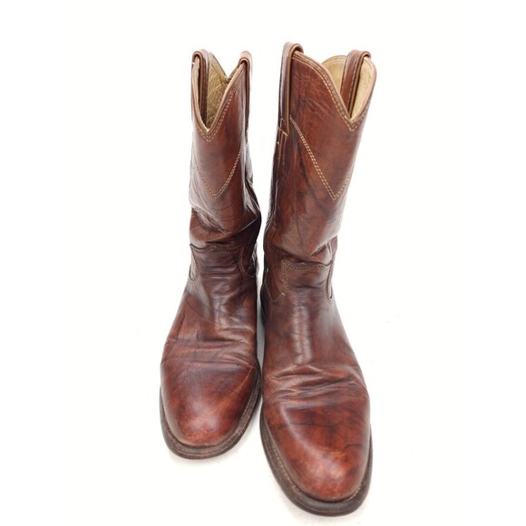 Women's Justin Roper 3163 Cowboy Boots Chestnut Deerlite Marbled Sz 6.5 B - Picture 5 of 11